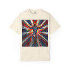 Patriotic Lightning Hero T-Shirt — American Flag Superhero Graphic Tee