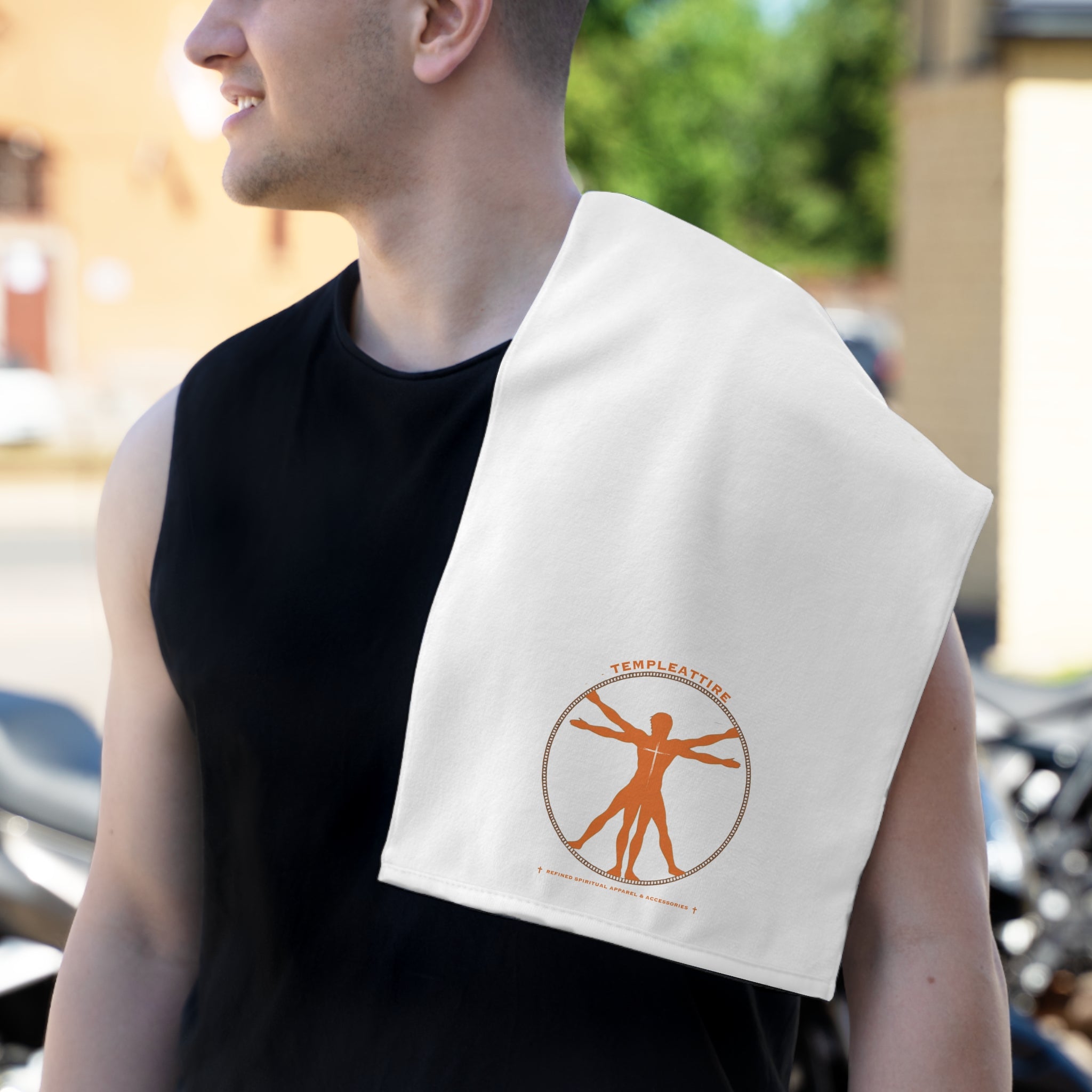 TempleAttire Vitruvian Man - Rally Towel, 11x18