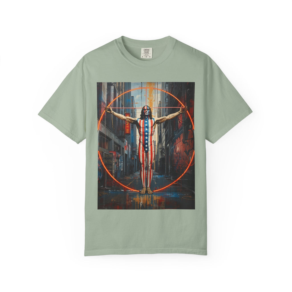 Patriotic Vitruvian Man - 250th Anniversary Celebration Indie Art - Unisex T-Shirt