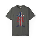 250th Anniversary Patriotic T-Shirt — 1776–2026 American Flag Cross Design