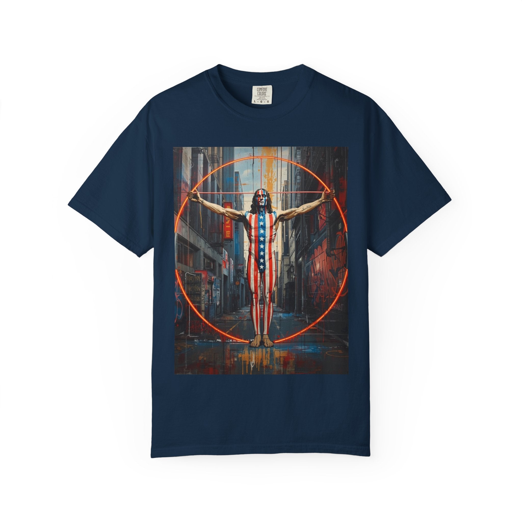 Patriotic Vitruvian Man - 250th Anniversary Celebration Indie Art - Unisex T-Shirt
