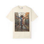 Patriotic Vitruvian Man T-Shirt — American Super Hero Flag Art Tee