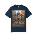 Patriotic Vitruvian Man T-Shirt — American Super Hero Flag Art Tee