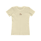 Downward Doodle Yoga Boyfriend Tee — Minimal Yoga Girl T‑Shirt