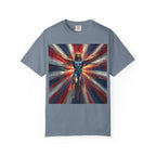 Patriotic Lightning Hero T-Shirt — American Flag Superhero Graphic Tee