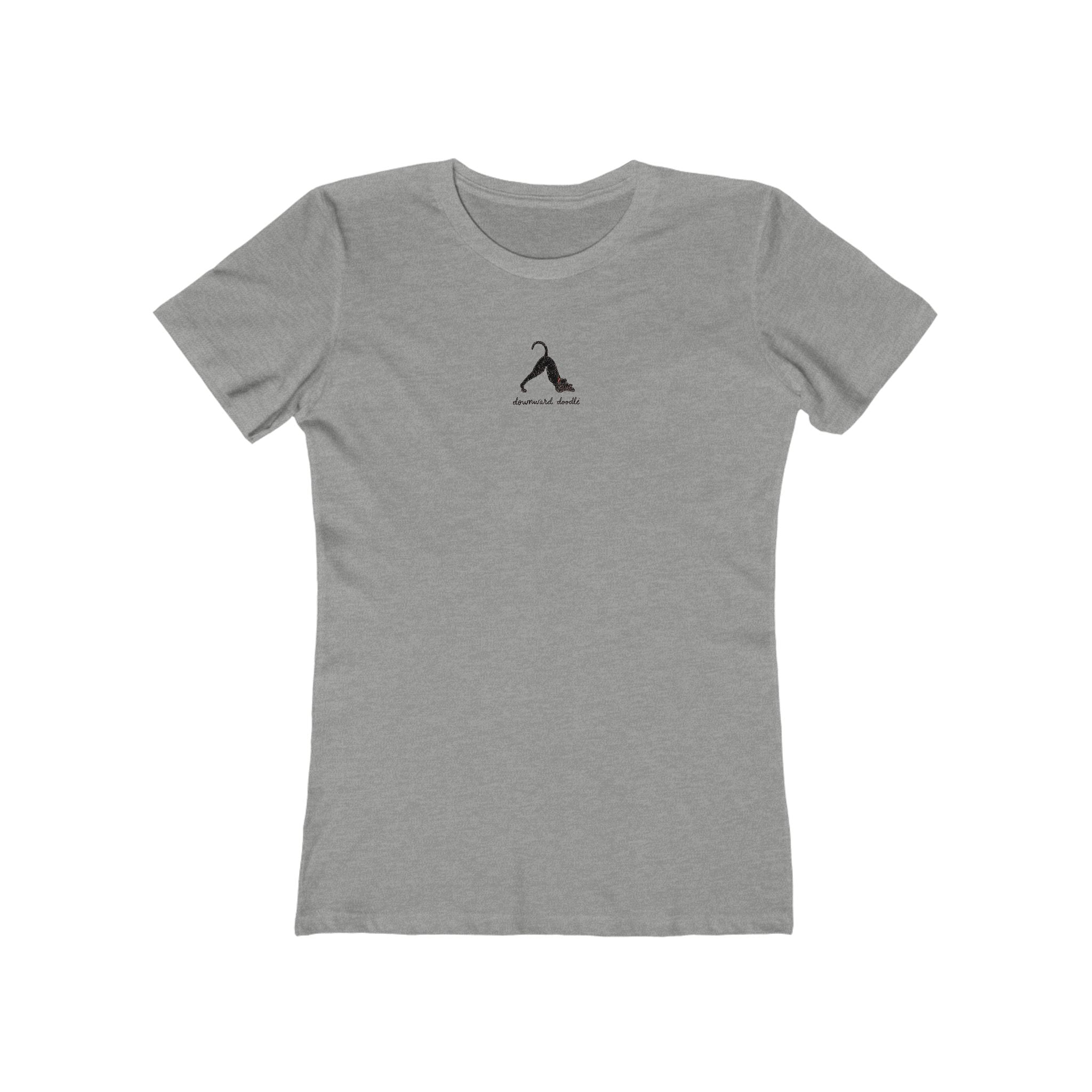Downward Doodle Yoga Boyfriend Tee - Minimal Yoga Graphic T-Shirt