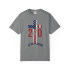 250th Anniversary Patriotic T-Shirt — 1776–2026 American Flag Cross Design