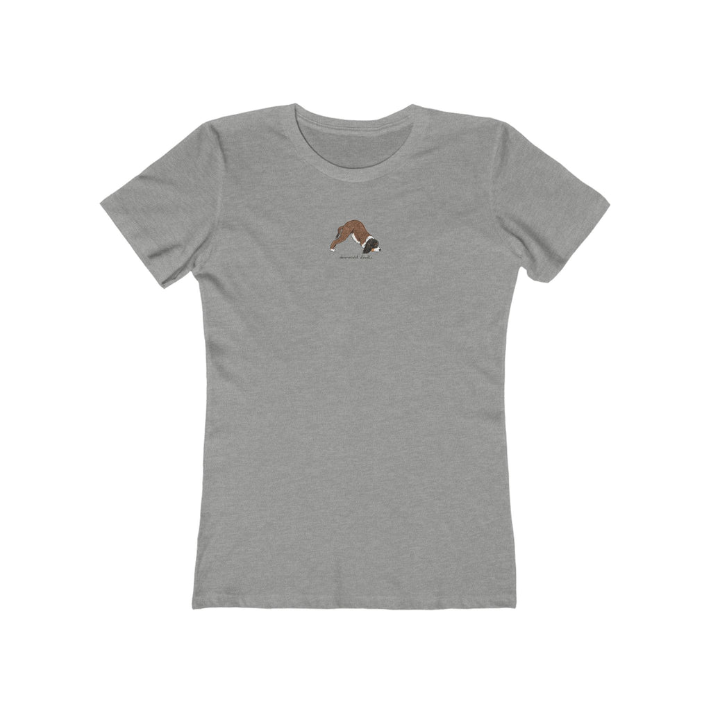Downward Doodle Yoga Boyfriend Tee — Minimal Yoga Graphic T-Shirt
