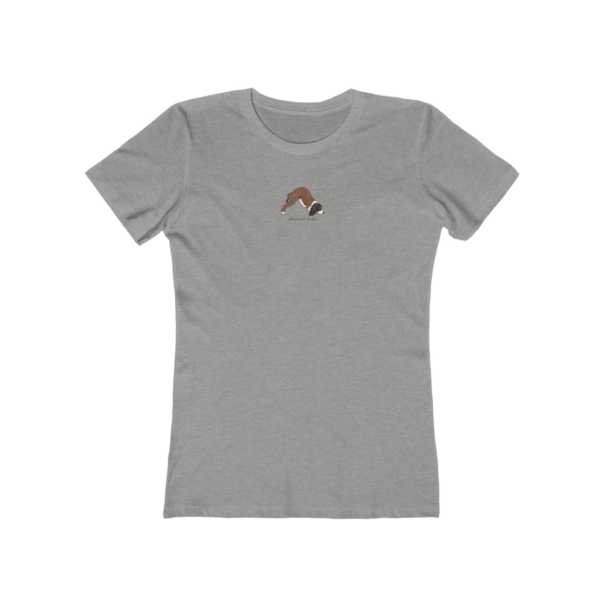 Downward Doodle Yoga Boyfriend Tee — Minimal Yoga Graphic T-Shirt