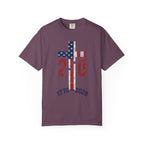 250th Anniversary Patriotic T-Shirt — 1776–2026 American Flag Cross Design