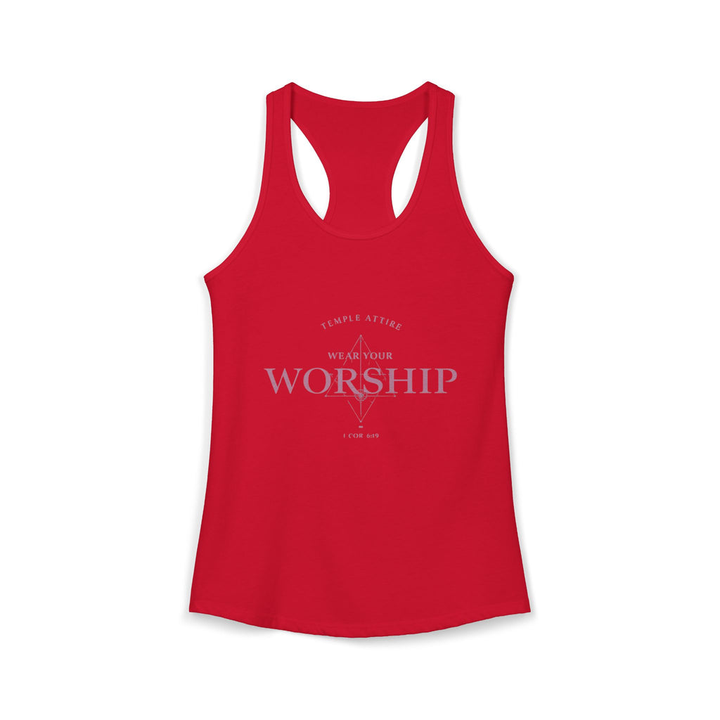 Women's Ideal Racerback Tank - "Wear Your Worship" Faith Tee