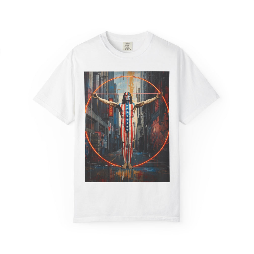 Patriotic Vitruvian Man - 250th Anniversary Celebration Indie Art - Unisex T-Shirt