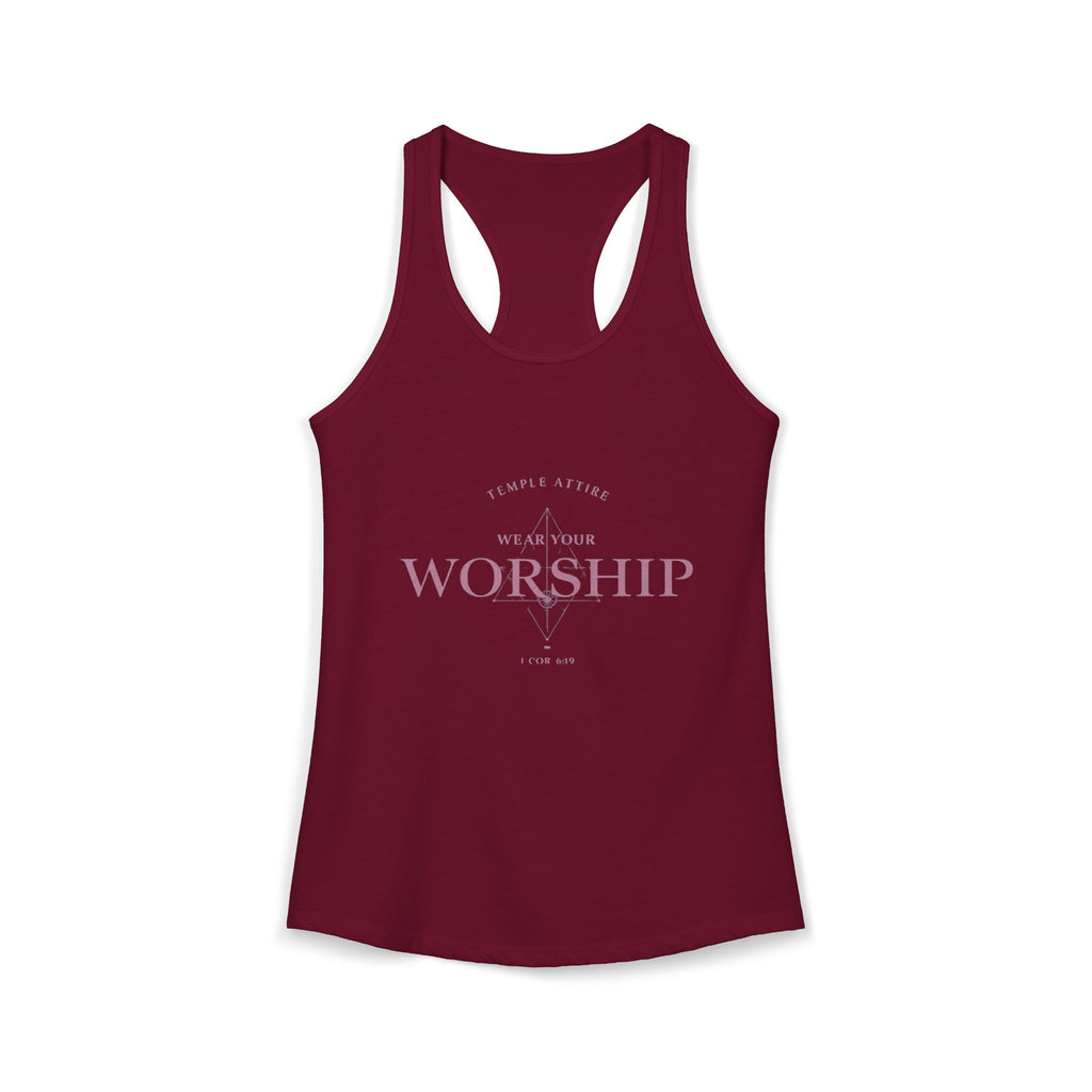 Women's Ideal Racerback Tank - "Wear Your Worship" Faith Tee