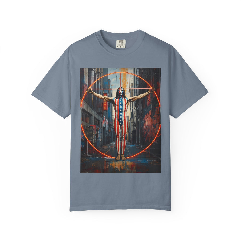 Patriotic Vitruvian Man - 250th Anniversary Celebration Indie Art - Unisex T-Shirt