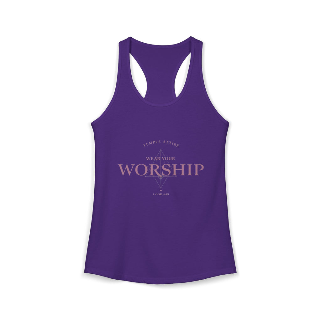 Women's Ideal Racerback Tank - "Wear Your Worship" Faith Tee