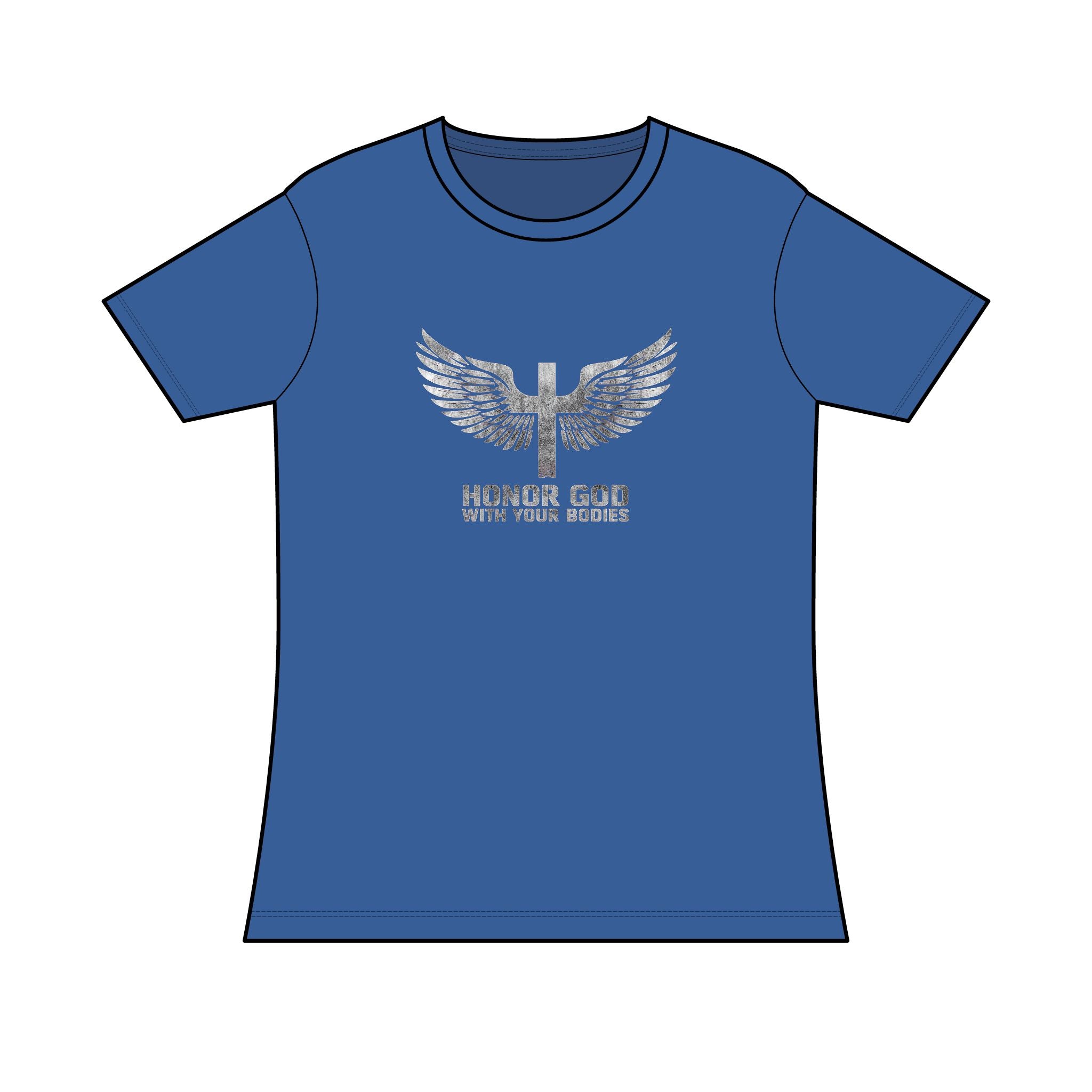 Women’s Tee – Honor God With Your Bodies Eagle Wings T‑Shirt