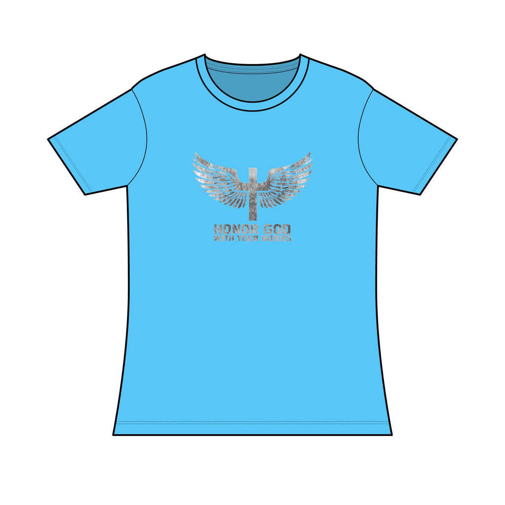 Women’s Tee – Honor God With Your Bodies Eagle Wings T‑Shirt