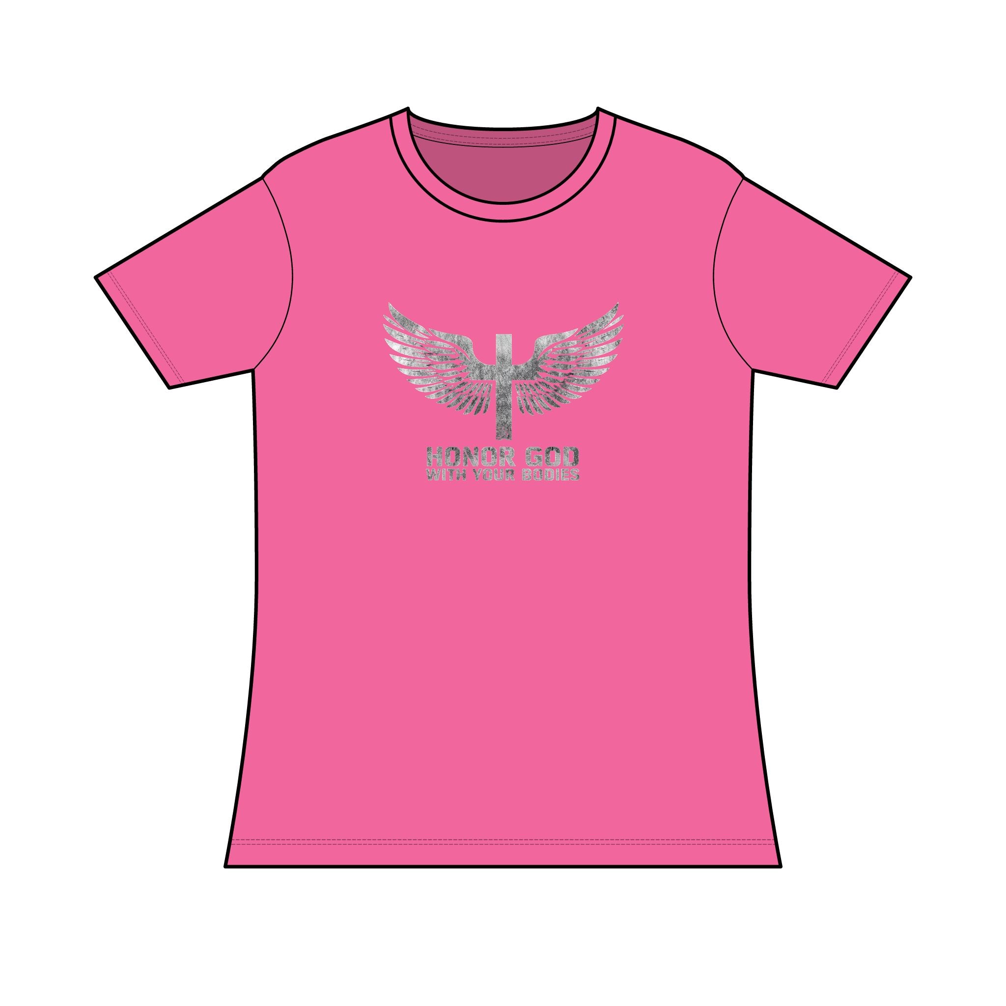 Women’s Tee – Honor God With Your Bodies Eagle Wings T‑Shirt