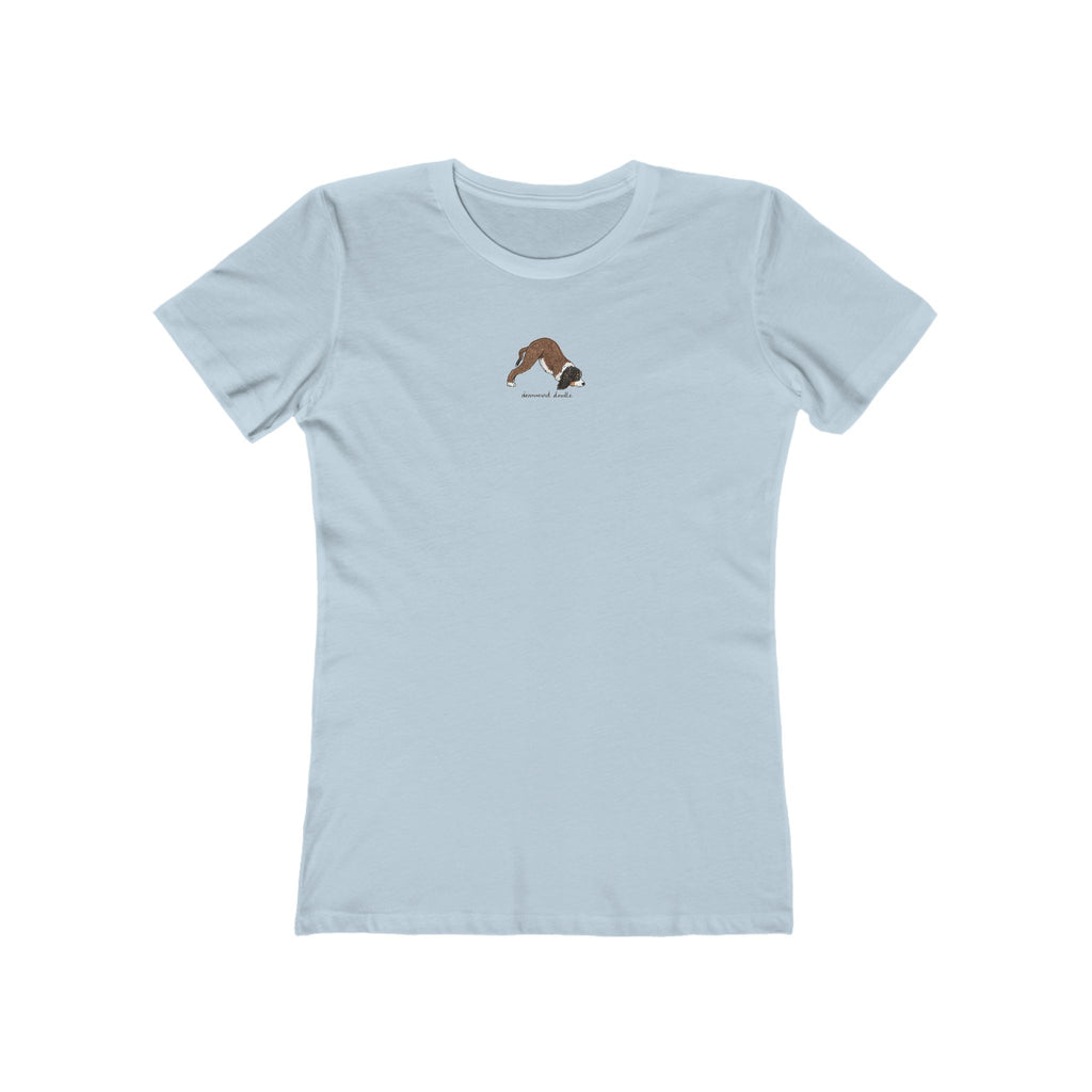 Downward Doodle Yoga Boyfriend Tee — Minimal Yoga Graphic T-Shirt