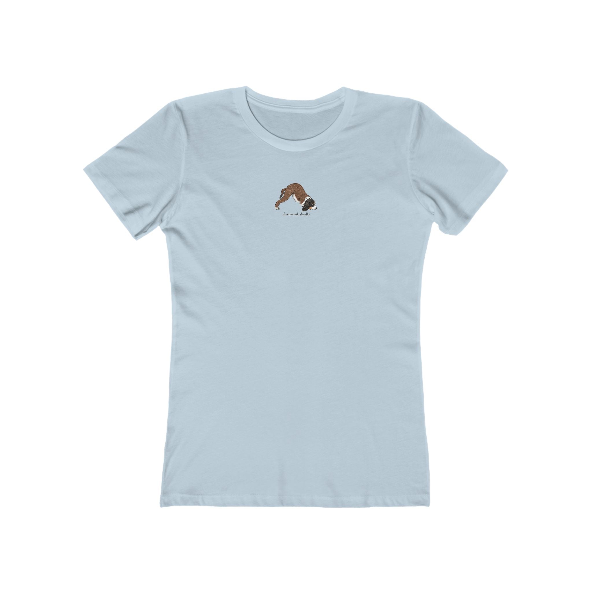Downward Doodle Yoga Boyfriend Tee — Minimal Yoga Graphic T-Shirt