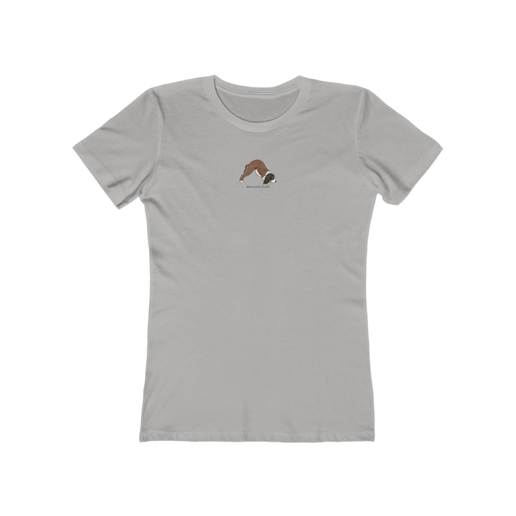Downward Doodle Yoga Boyfriend Tee — Minimal Yoga Graphic T-Shirt