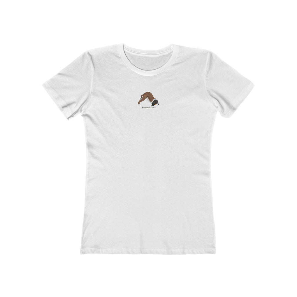 Downward Doodle Yoga Boyfriend Tee — Minimal Yoga Graphic T-Shirt