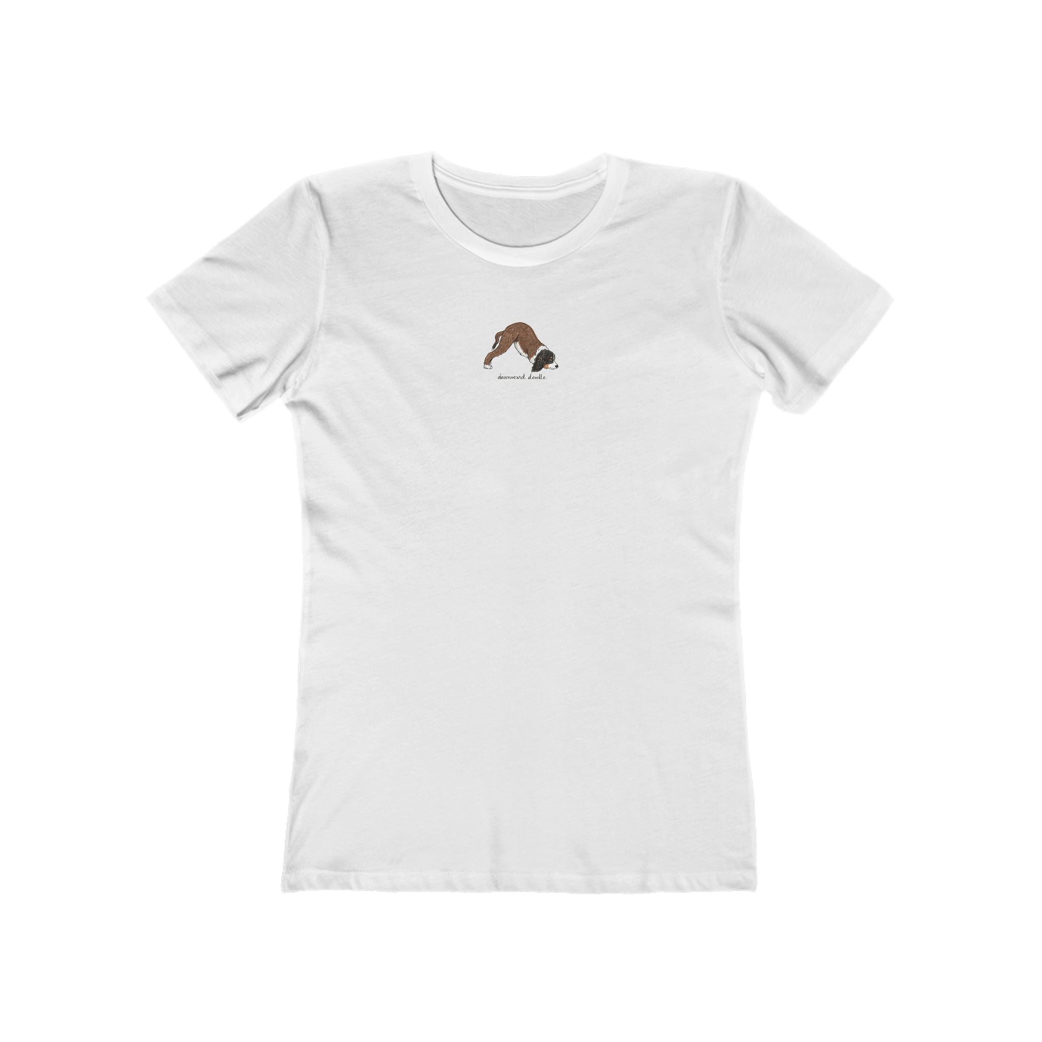 Downward Doodle Yoga Boyfriend Tee — Minimal Yoga Graphic T-Shirt