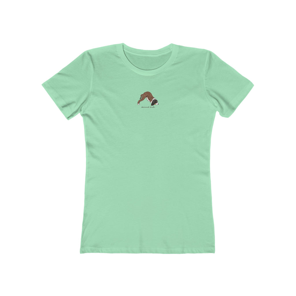 Downward Doodle Yoga Boyfriend Tee — Minimal Yoga Graphic T-Shirt