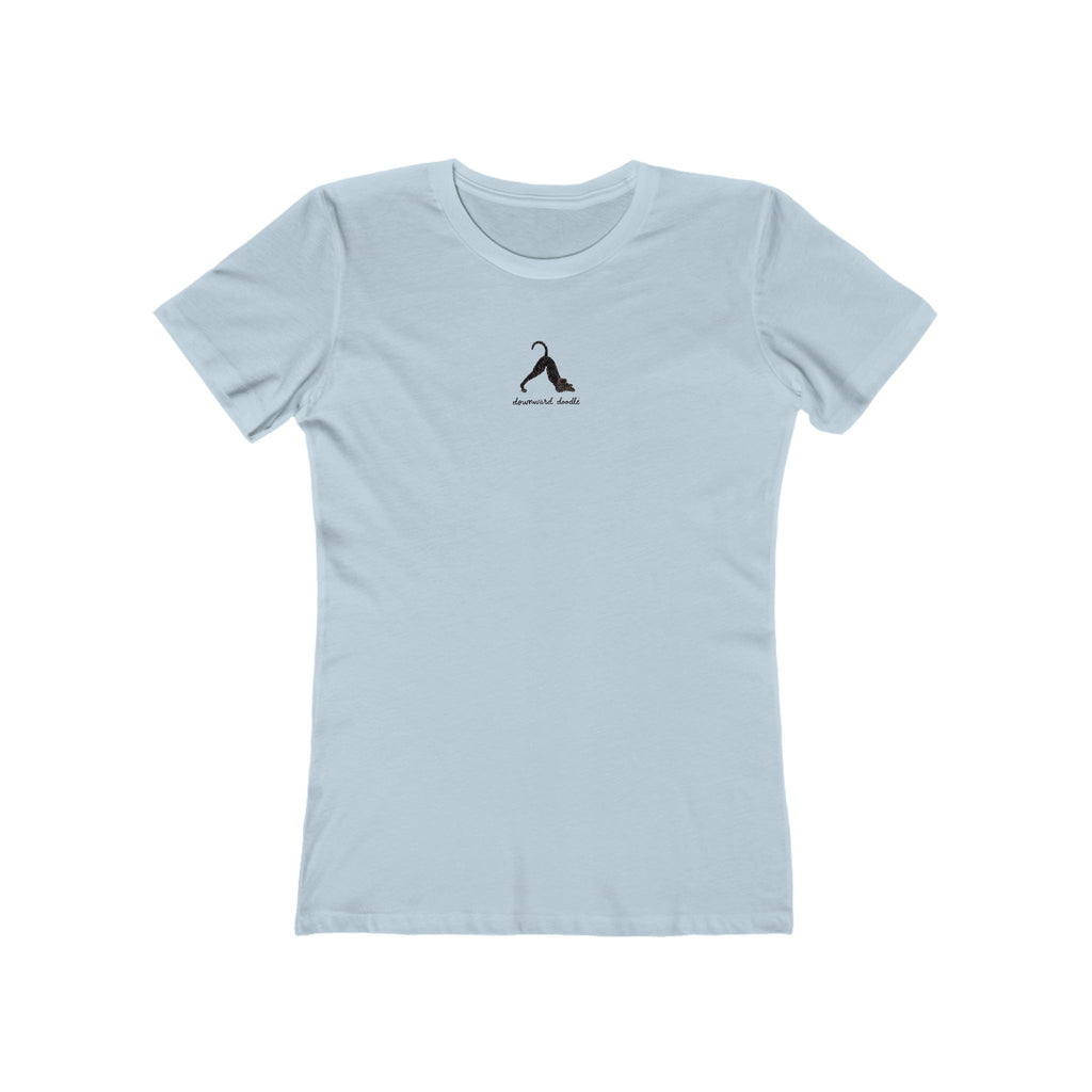 Downward Doodle Yoga Boyfriend Tee - Minimal Yoga Graphic T-Shirt