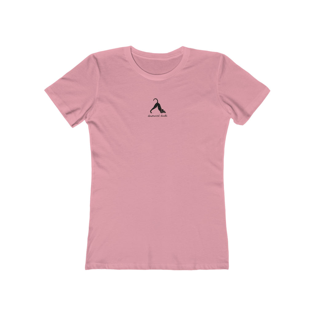 Downward Doodle Yoga Boyfriend Tee - Minimal Yoga Graphic T-Shirt