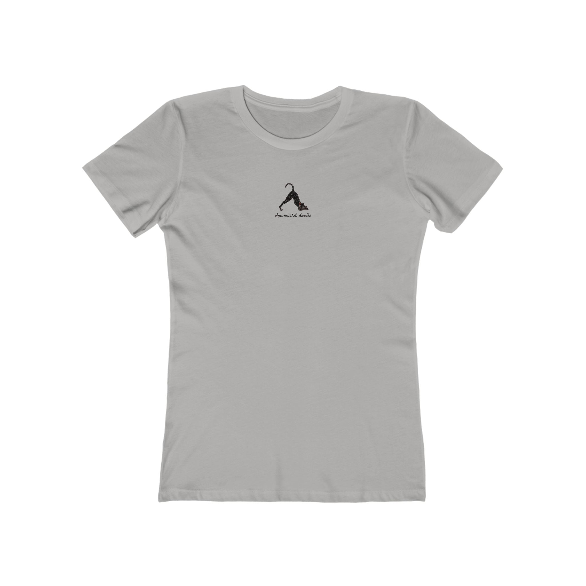 Downward Doodle Yoga Boyfriend Tee - Minimal Yoga Graphic T-Shirt